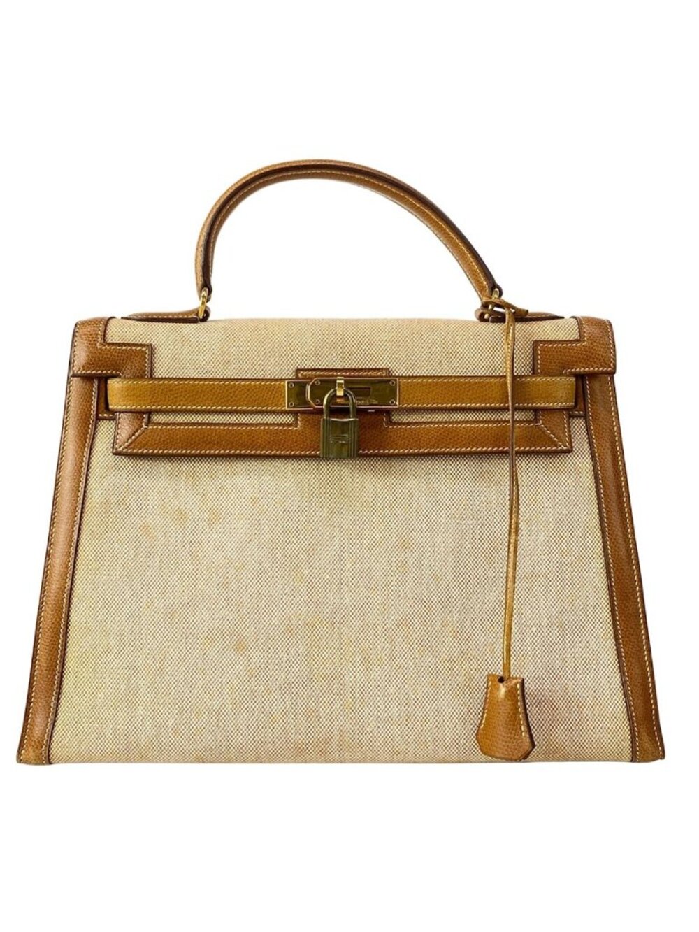 Hermes Handbag Kelly 32 Ivory Gold